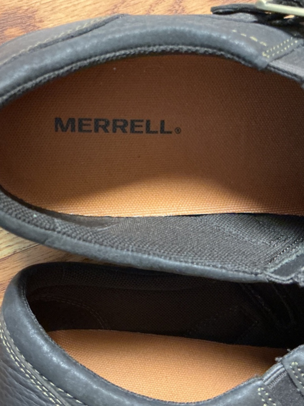 MERRELL Dassie Buckle Slip On Shoes Leather Sz 9.5 US Espresso Brown J69082 - Picture 3 of 4